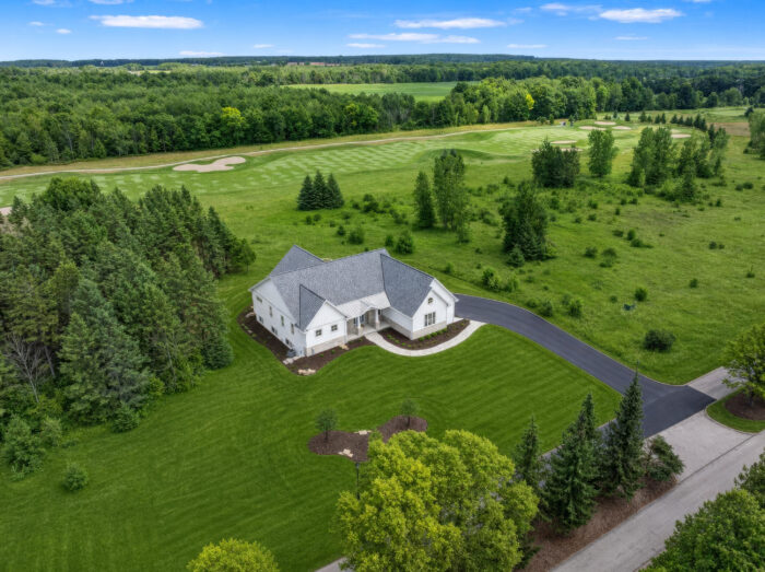 Van's Lumber custom built homes in Northeast Wisconsin exterior drone aerial shot
