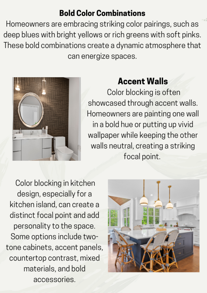 Document explaining Color blocking and drenching